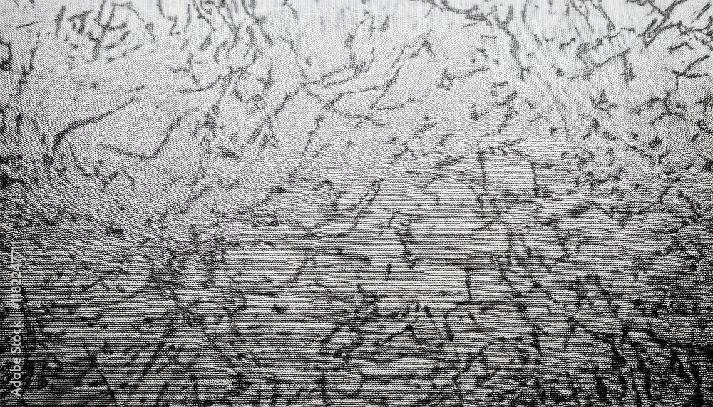 Poster abstract black tree branch patterns on textured silver fabric background for artistic, textile, or d