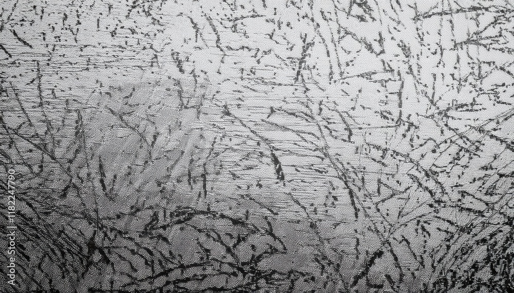 Poster abstract black tree branch patterns on textured silver fabric background for artistic, textile, or d