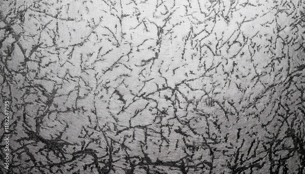 Poster abstract black tree branch patterns on textured silver fabric background for artistic, textile, or d