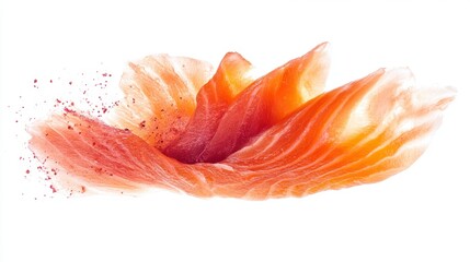 Premium raw salmon fillet with visible texture and vibrant color, isolated on a white background for a gourmet presentation.