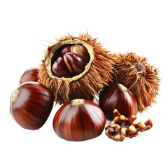 Hazelnuts isolated on transparent background