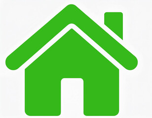 Fototapeta premium Icono simple de una casa verde sobre fondo blanco