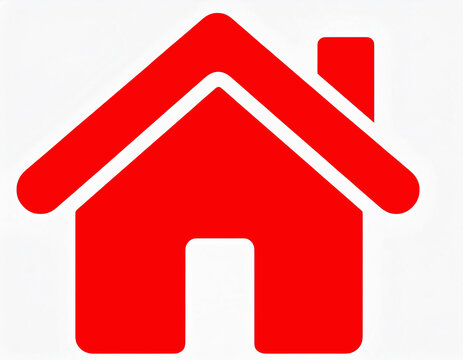 Icono simple de una casa roja sobre fondo blanco