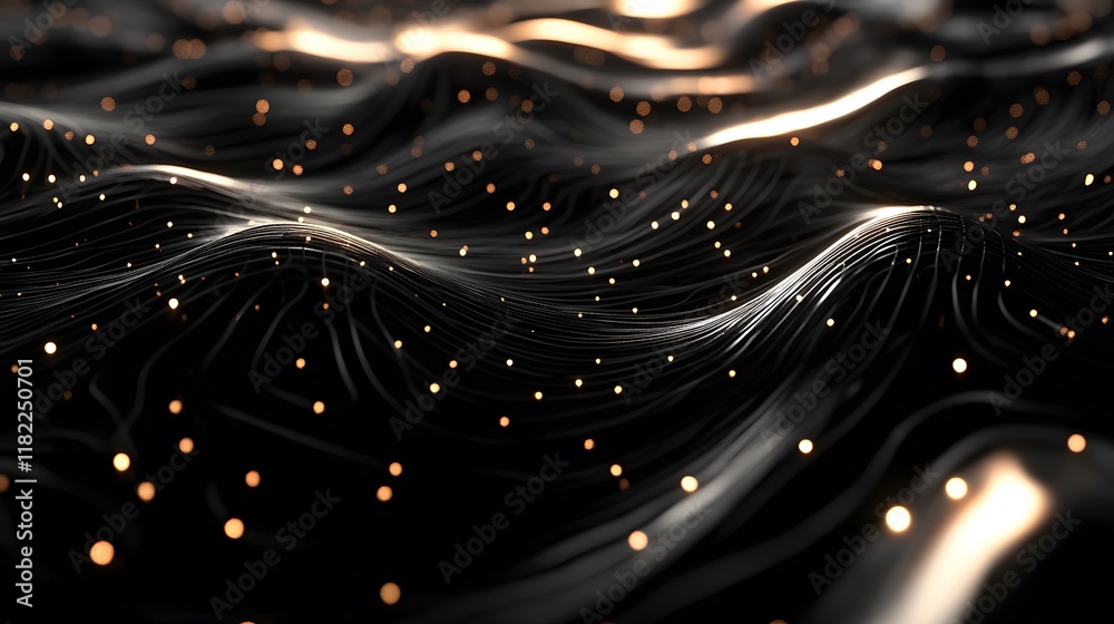 Poster dynamic waves of light and texture digital art creation virtual environment abstract viewpoint