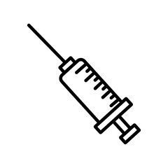 Syringe line art illustration isolated on white background.