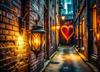 Fototapeta premium Urban Exploration: Lantern Love - Grungy Romantic Graffiti Art Photo