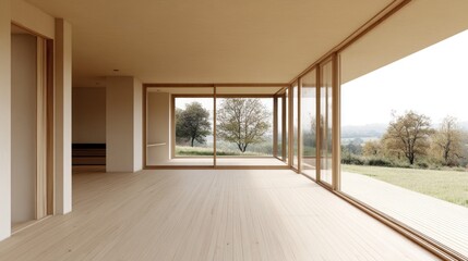 Obraz premium Modern Minimalist House with Panoramic Views