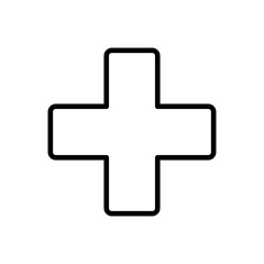 Obraz premium Medical cross line art icon isolated on white background.