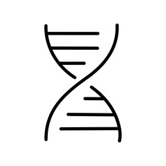 DNA molecule line art symbols isolated on white background.