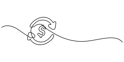 Obraz premium cashback awarded icon continuous one line drawing of pro vector illustration, Loan Icon with Editable Stroke and Pixel Perfect, Hand with dollar sign line icon. Editable Stroke, Dollar Award Sketchy 