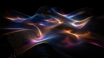 Fototapeta premium Dynamic wave patterns abstract digital art colorful visuals futuristic environment high-resolution viewpoint
