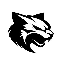 Hellcat vector mascot design, black and white