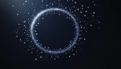 Sparkling Glitter Circle Starry Night Festive Background