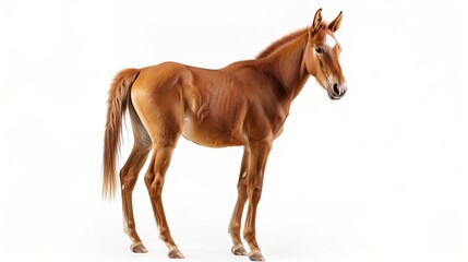 Obraz premium portrait of a horse foal isolated over white background