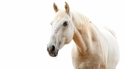 portrait of a horse foal isolated over white background