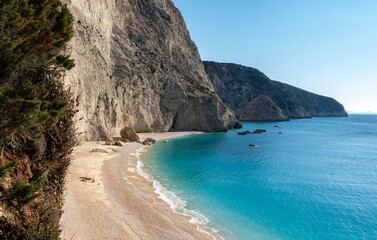 Obraz premium Porto Katsiki amazing wild beach pristine waters. Lefkada, Greece