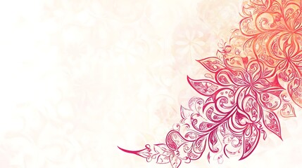 Elegant Pink Floral Design on White Background