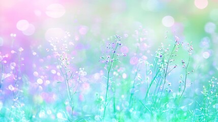 Pastel Meadow Dreamlike Wildflowers in Soft Light