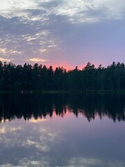 Fototapeta premium sunset over the lake