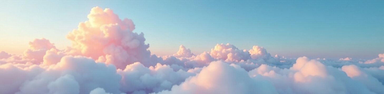 Gentle wisps of cirrus cloud waft across a serene morning landscape, cloudy, morning