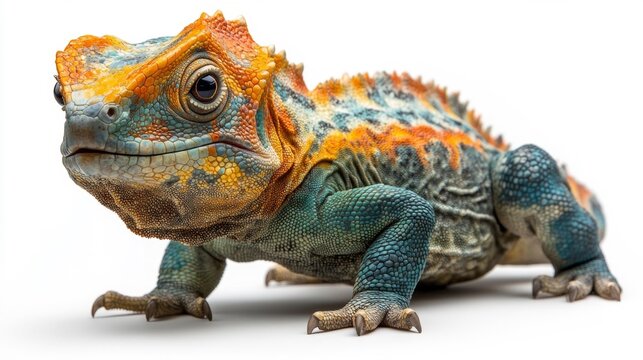Colorful Psittacosaurus isolated on a white background. Generative AI