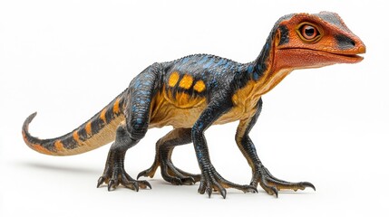 Naklejka premium Eoraptor dinosaur with vibrant colors and detailed texture. Generative AI
