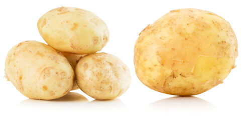 set of potatoes isolated on a white background