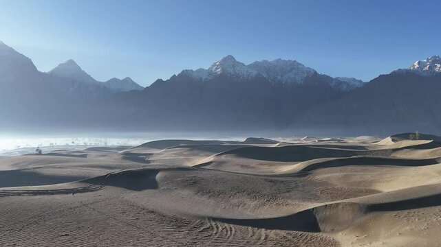 Aerial video over the Autumn area in Northern Pakistan