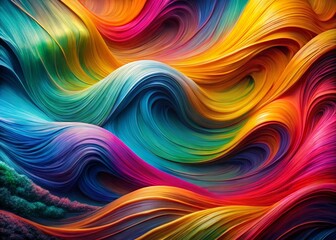 Obraz premium Vibrant Abstract Waves: Swirling Liquid Texture Design in Colorful Hues