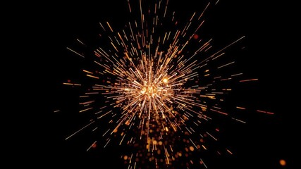 Obraz premium Abstract fiery sparks burst against dark background, design, incandescent
