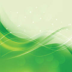 Green Wave Background Vector Illustration