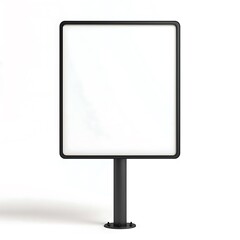 Blank Billboard Mockup:  A clean, modern, and photorealistic rendering of a square billboard with a blank white surface, perfect for showcasing your designs.
