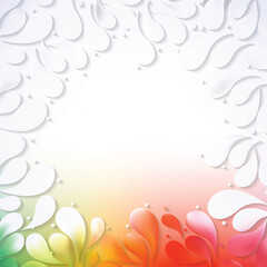 Light Colorful Decorative Floral Drops Background