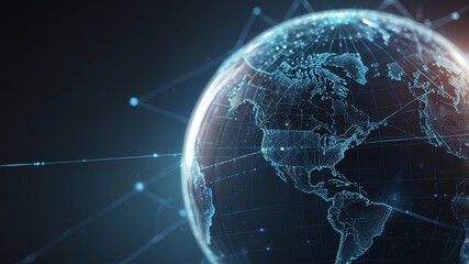 earth globe on black background