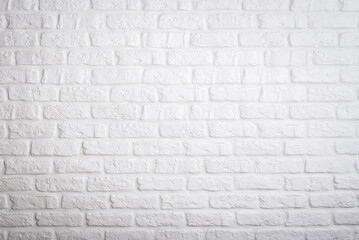 White brick wall background or texture.