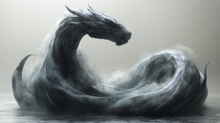 Majestic Leviathan Sea Serpent. Generative AI