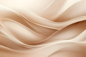 Abstract beige waves flowing texture background. Mocha mousse - color 2025. Future mesh or soundgrid. Futuristic technology concept. Backdrop for design banner, poster, business card