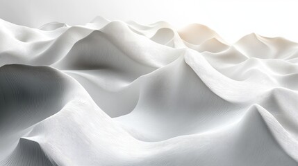 Fototapeta premium Abstract white fabric texture, flowing waves, soft light, elegant folds, smooth surface, subtle shadows, minimal design, background.