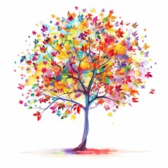 Obraz premium Colorful tree illustration
