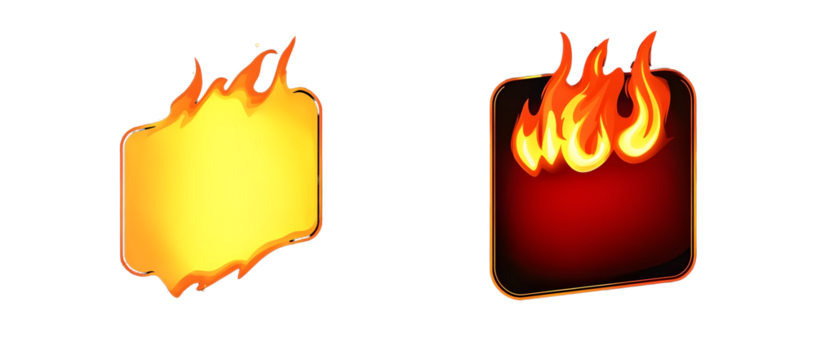 Special fiery Offer, Hot Sale banner or sticker design template, discount tag. Vector on transparent and black background