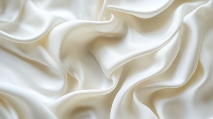 Fototapeta premium Elegant white silk fabric close-up textured soft folds premium branding studio environment artistic viewpoint