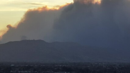 view of the eaton canon fire from the valley