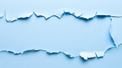 Light blue paper with torn edges texture for using as text box. Stardrop. Illustration