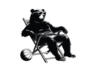 Summer Bear Silhouettes for Seasonal Fun Designs