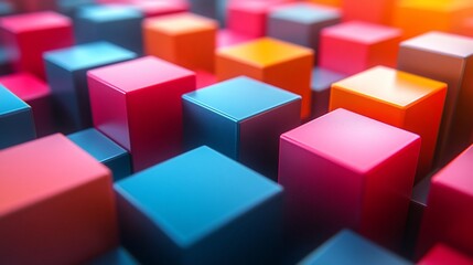 Obraz premium Abstract Colorful Cubes Geometric Pattern Design