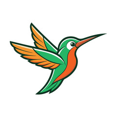 A vibrant, sleek hummingbird mascot logo with dynamic wings in flight. The vector design embodies energy, agility, and grace, perfect for modern, bold branding.
