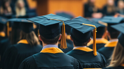 A group of people wearing graduation caps and gowns