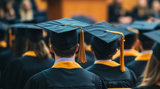A group of people wearing graduation caps and gowns