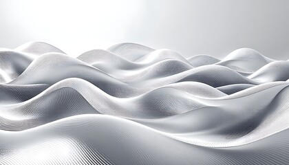 Silver Wave Abstract: Serene Metallic Undulations