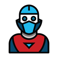 A sleek, futuristic robot mascot wearing a high-tech mask, embodying innovation and mystery. Perfect for representing cutting-edge technology and modern aesthetics.
